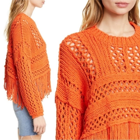 NWT Free People Fringe Crop Sweater - size XS - Picture 3 of 8